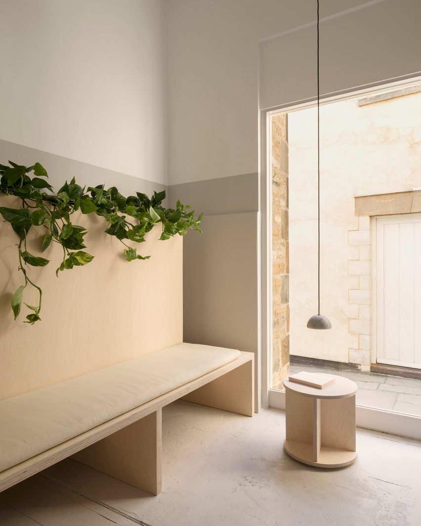 O'Sullivan Skoufoglou create peach-hued skincare store in England