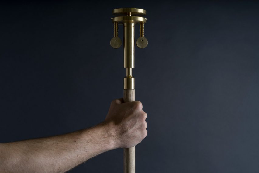 Josh Carmody makes tables using materials from a samples library