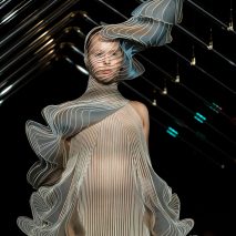 Iris van Herpen translates motion of bird flight into pleated garments