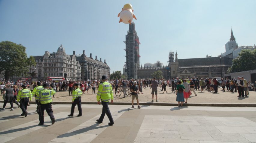 The Trump Baby blimp is an attempt to communicate with the US president "in a language he understands", the graphic designer behind the project claims
