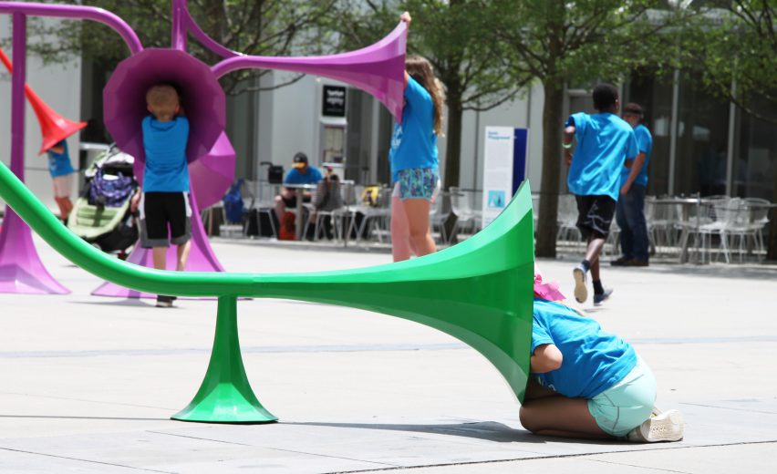 Yuri Suzuki installs six colourful sound-modifying sculptures in Atlanta