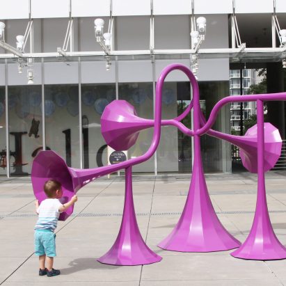 Yuri Suzuki installs six colourful sound-modifying sculptures in Atlanta