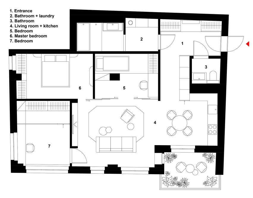 99 square-metre apartment by Lera Brumina