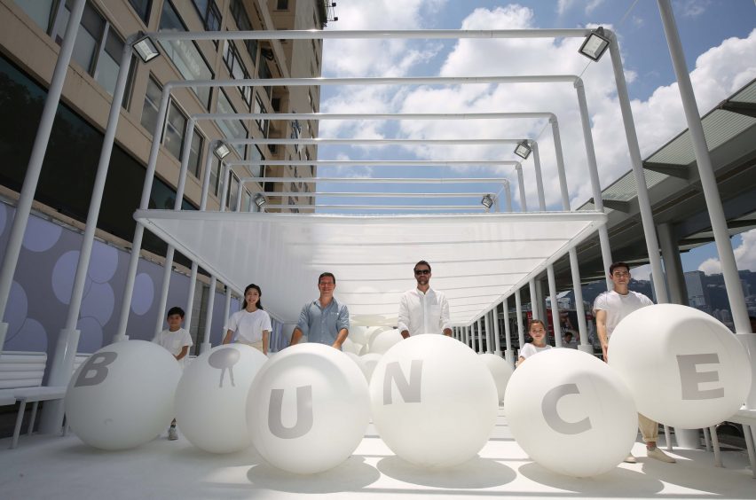 Snarkitecture fills Hong Kong waterfront with giant bouncy balls