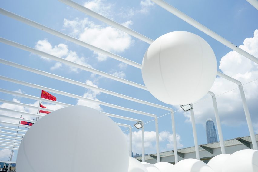 Snarkitecture fills Hong Kong waterfront with giant bouncy balls