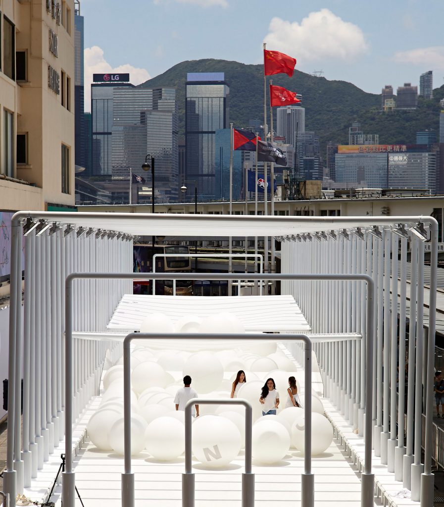 Snarkitecture fills Hong Kong waterfront with giant bouncy balls