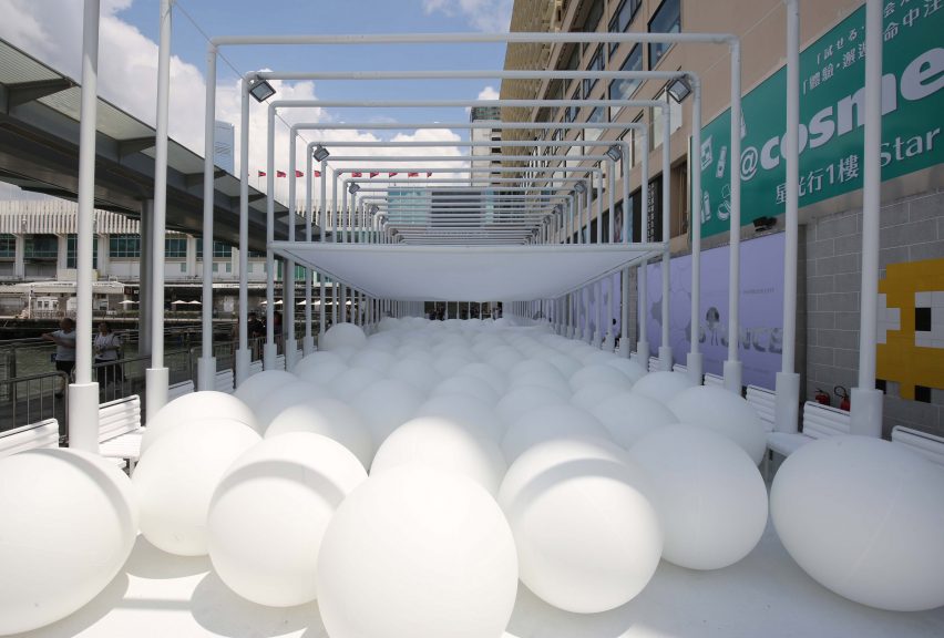 Snarkitecture fills Hong Kong waterfront with giant bouncy balls