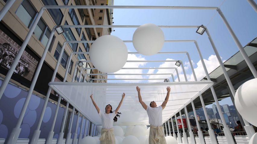 Snarkitecture fills Hong Kong waterfront with giant bouncy balls