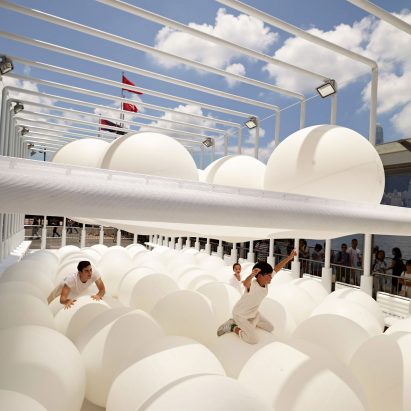 Snarkitecture creates giant bouncy ball playground on Hong Kong’s waterfront