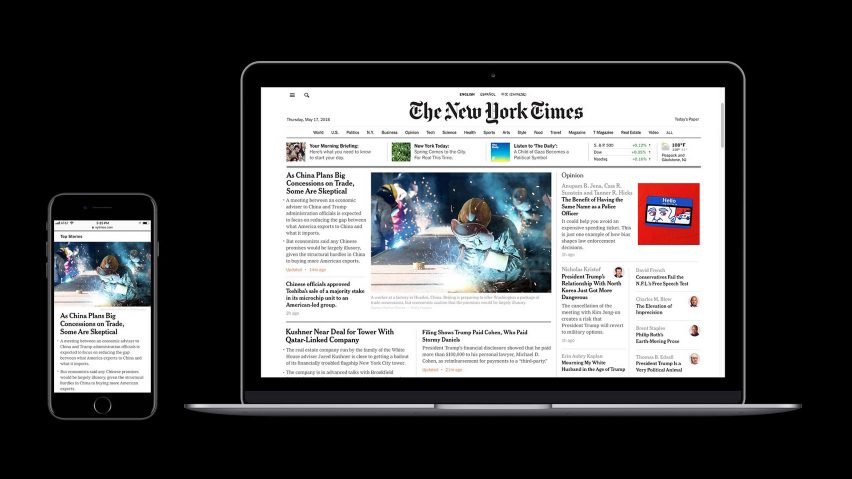 New York Times redesigns website to catch up with mobile offering