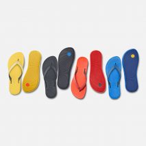 Flip flops with sugar cane soles from eco shoe brand Allbirds