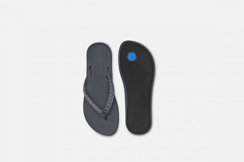 Flip flops with sugar cane soles from eco shoe brand Allbirds