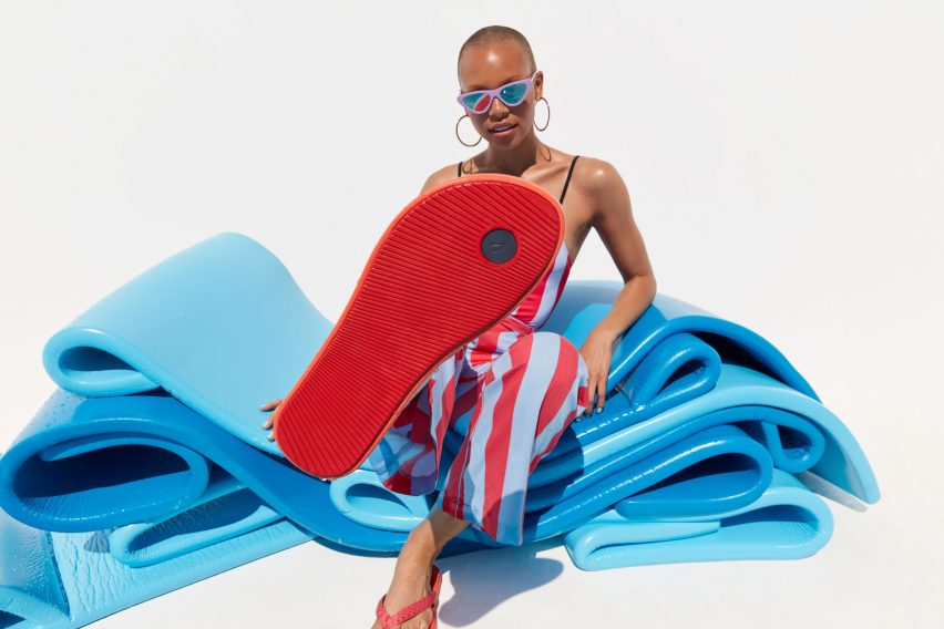 Flip flops with sugar cane soles from eco shoe brand Allbirds