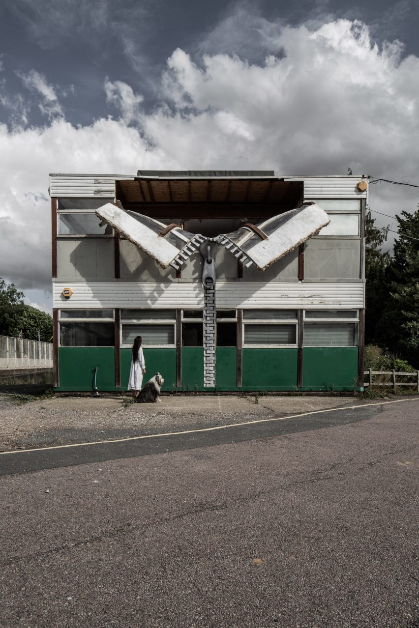 Alex Chinneck unzips the walls of a building in latest installation