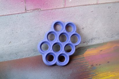 Conjoined Trivet in Blue Jesmonite by Scott Crawford