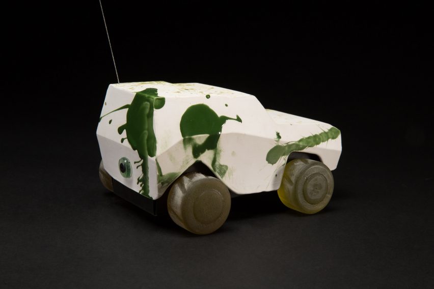 Oz Biri's ceramic military vehicles symbolise the "fragility of life"