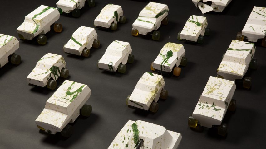 Oz Biri's ceramic military vehicles symbolise the "fragility of life"