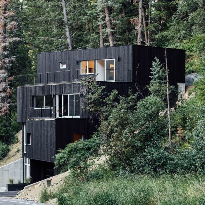 stained cedar-clad house in Utah