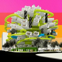 Neil Denari's adidas Sphere proposal is a live-work proposal inspired by the sports brand's Pod.System trainer
