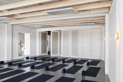 Warrior One yoga studio by Golden