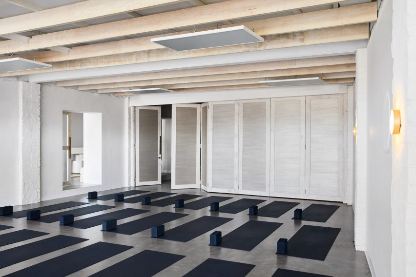 Warrior One yoga studio by Golden