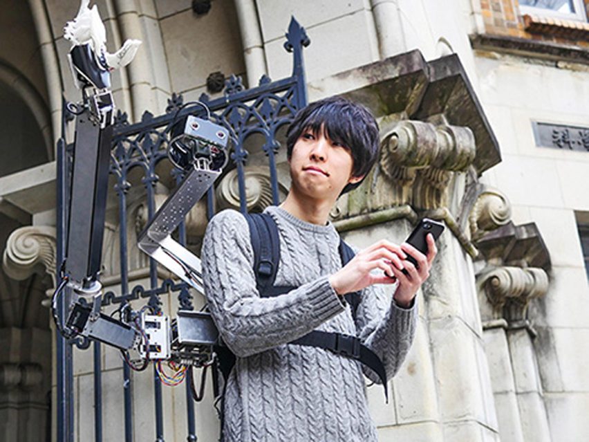 Backpack-style robot companion, designed by Yamen Saraiji, gives the wearer two functional extra hands