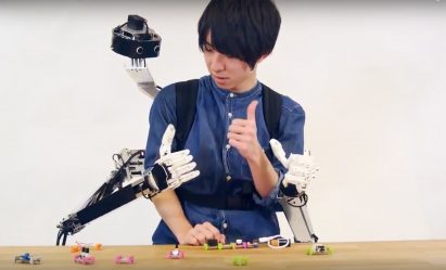 Backpack-style robot companion, designed by Yamen Saraiji, gives the wearer two functional extra hands