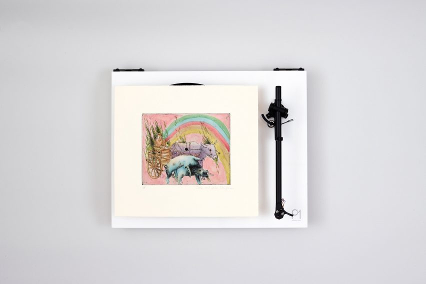10 unique turntables decorated by celebrated artists and designers go up for auction for Planar 1/1