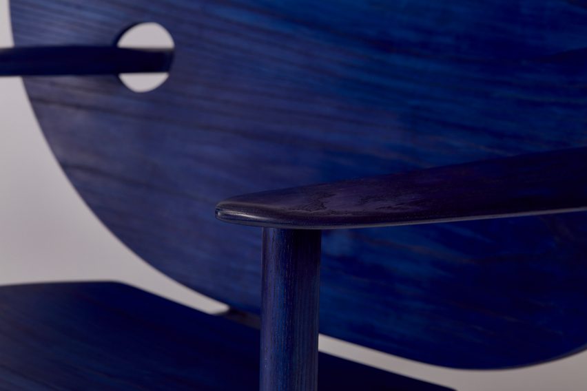 Mac Collins models afrofuturist chair on his Carribean heritage