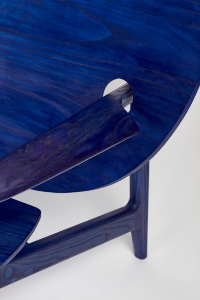 Mac Collins models afrofuturist chair on his Carribean heritage