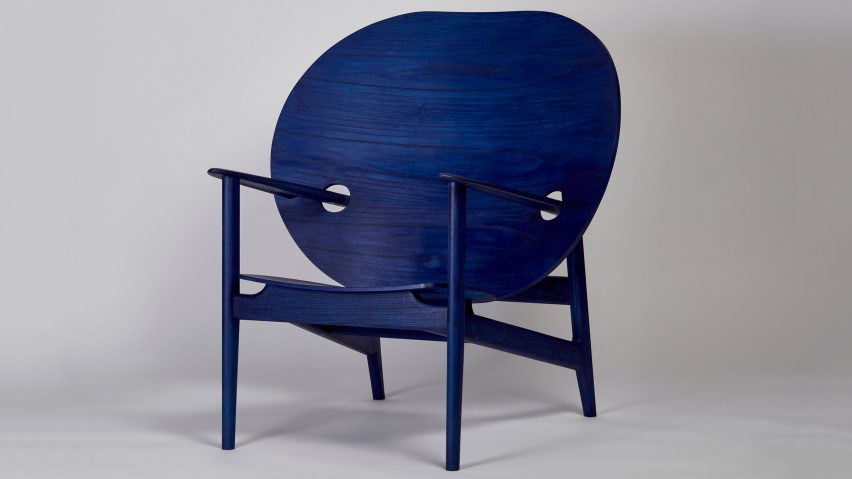 Mac Collins models afrofuturist chair on his Carribean heritage
