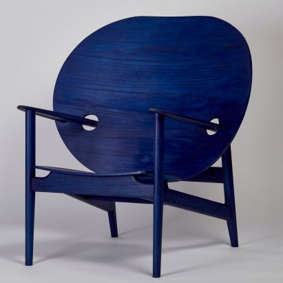 Mac Collins models afrofuturist chair on his Carribean heritage