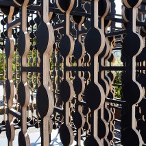 Plywood layers create illusions of density for Byplace installation at London Design Festival