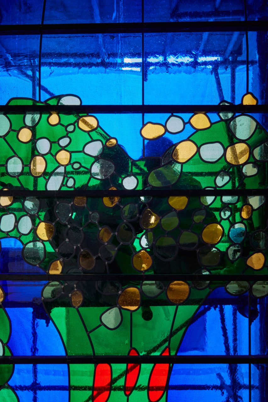 David Hockney reveals iPad-designed stained-glass window in Westminster Abbey