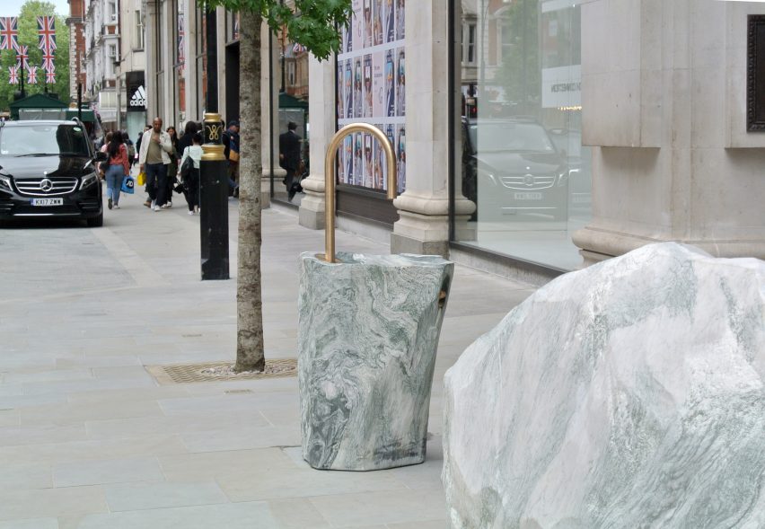 Monolithic street furniture for London's Selfridges by Djao-Rakitine