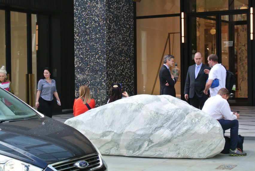 Monolithic street furniture for London's Selfridges by Djao-Rakitine