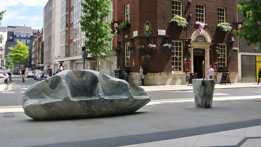 Monolithic street furniture for London's Selfridges by Djao-Rakitine