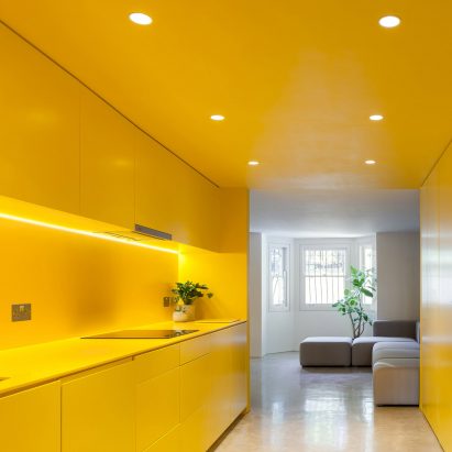 Dezeen roundups: Colour block kitchens