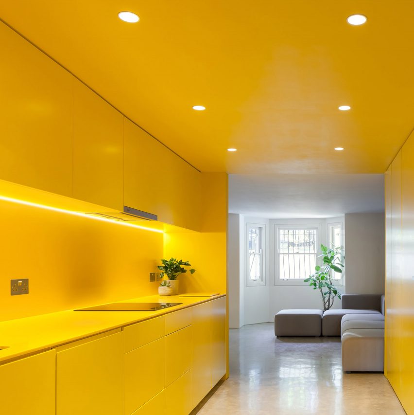Dezeen roundups: Colour block kitchens
