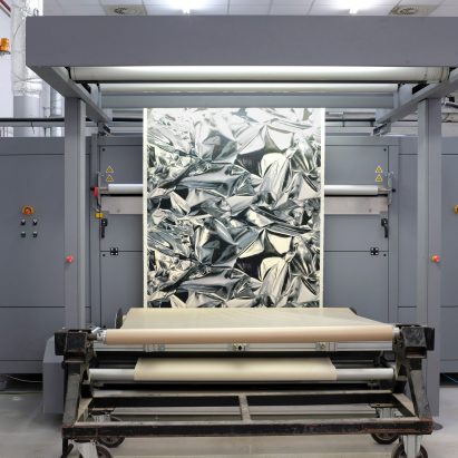 Kirkby Design and Tom Dixon launch fabrics digitally printed with photos of foil and hair