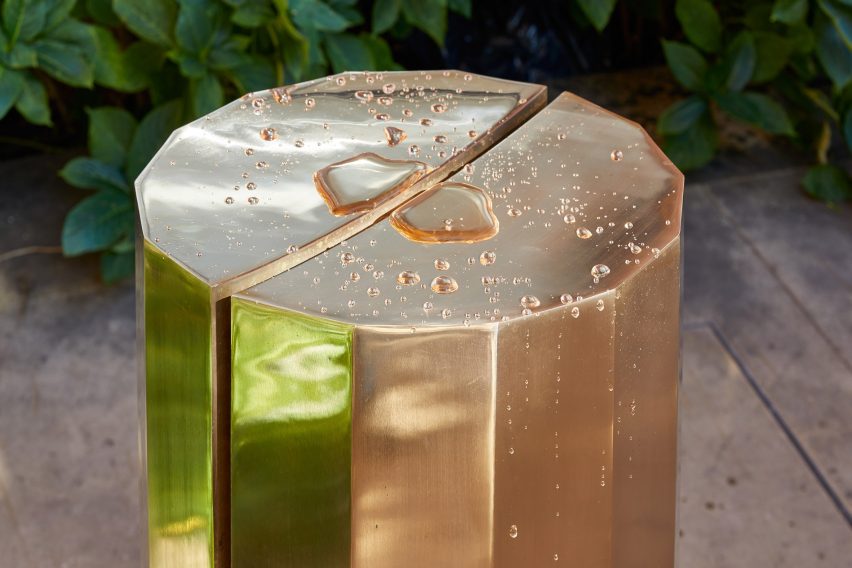 Michael Anastassiades installs bronze drinking fountain at the V&A that "lights up your whole face"