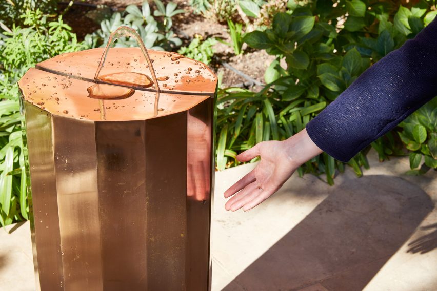 Michael Anastassiades installs bronze drinking fountain at the V&A that "lights up your whole face"