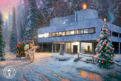 Villa Savoye in the style of Thomas Kinkade by Robyniko