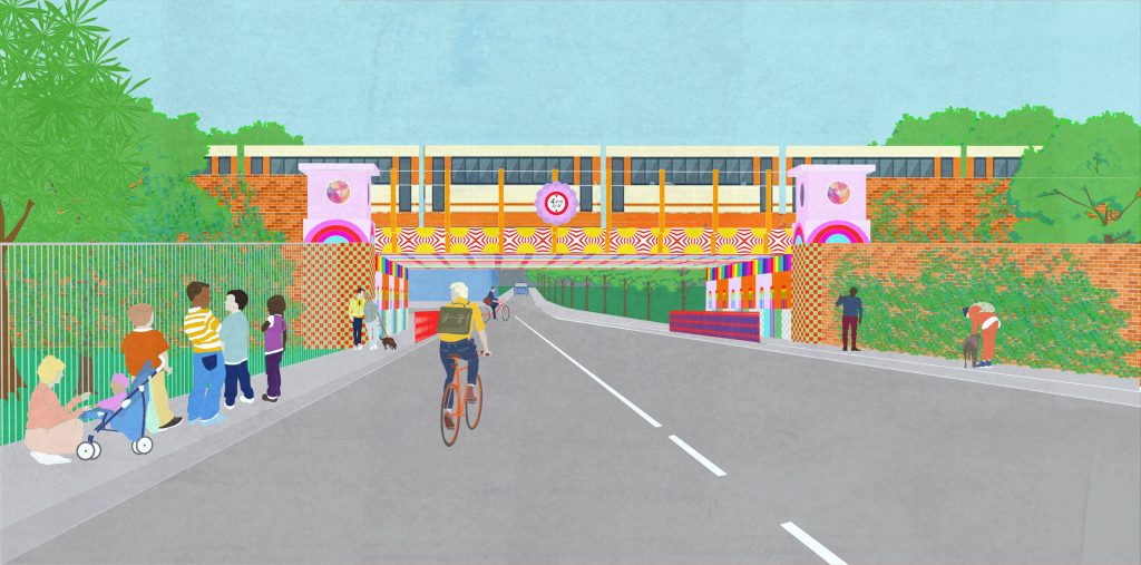 Yinka Ilori to transform rundown London bridge with rainbow colours