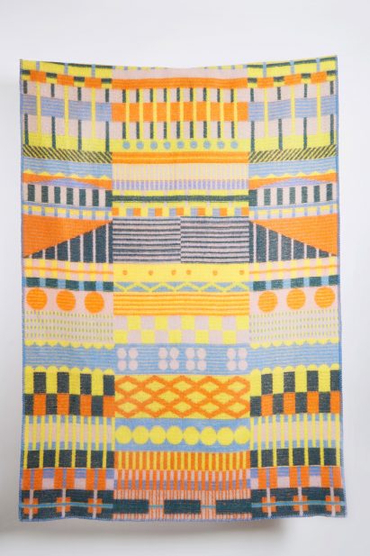 ZigZagZurich use twisted yarns to create kaleidoscopic melange blankets