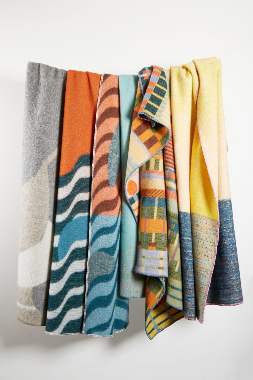 ZigZagZurich use twisted yarns to create Bauhaus-inspired blankets