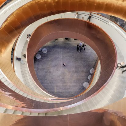 Experimentarium’s 10-tonne copper helical staircase revealed in new movie