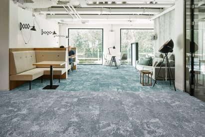 Forbo Flooring System's latest range Tessera Cloudscape is designed to mimic the clouds in the sky