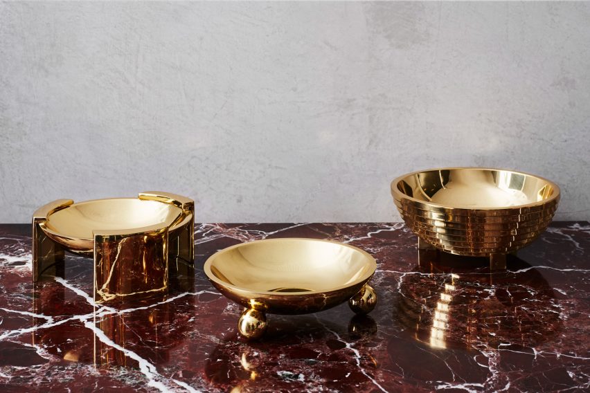 Greg Natale launches collection of decorative accessories made from marble, shell and brass