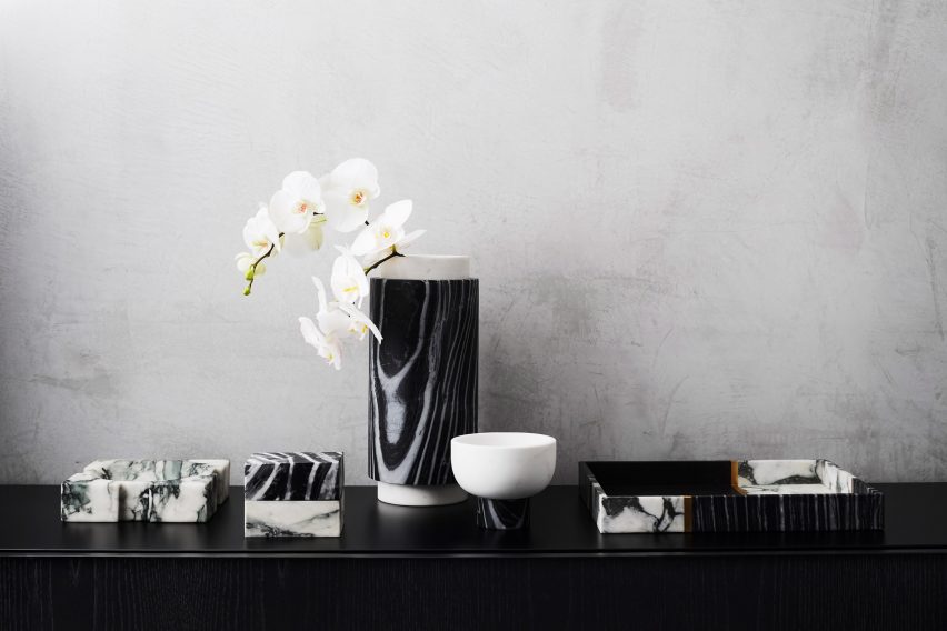 Greg Natale launches collection of decorative accessories made from marble, shell and brass